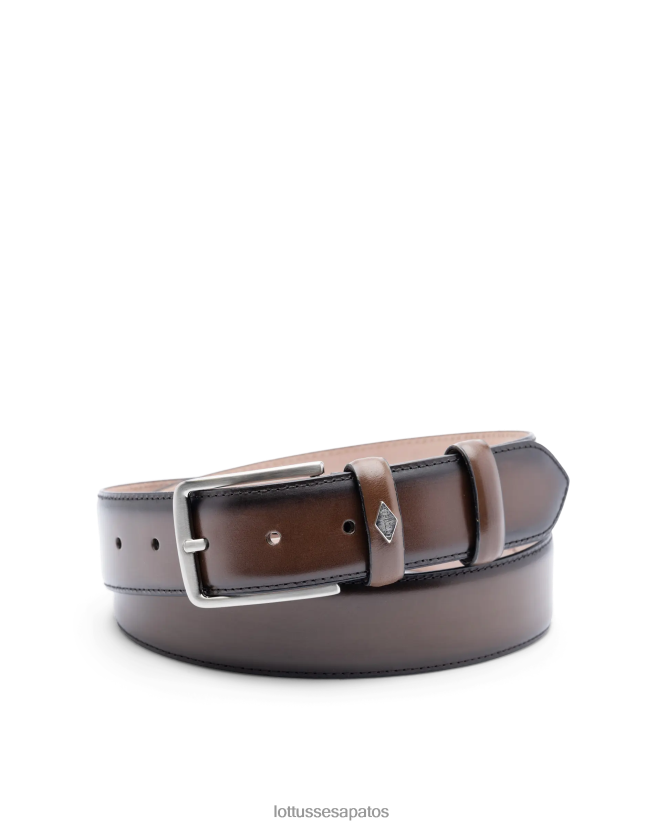 Lottusse coleção fivela de panturrilha brilhante cinturon 8TX8R4431 acessórios marrom