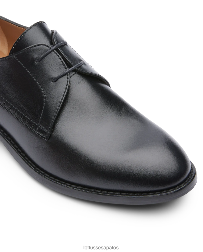 Lottusse mulheres Claire Plain Bezerro Derby 8TX8R4396 calçados preto