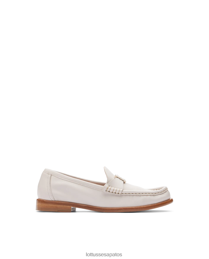 Lottusse mulheres mocassins macios lara grain 8TX8R4235 calçados off white