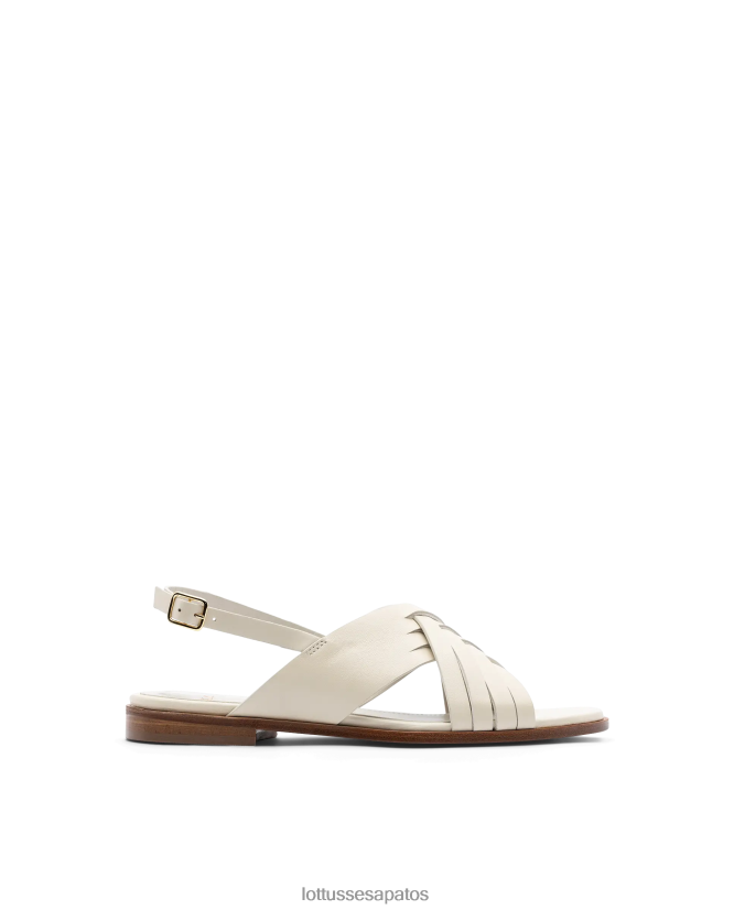 Lottusse mulheres sandálias macias de cordeiro nylo 8TX8R4256 calçados off white